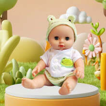 Voice-Activated Blinking Baby Doll with Soft Rubber Body, Compatible with Early Education & Pretend Play, Christmas Gift for Toddlers