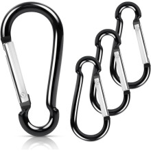 Mousquetons porte-drapeaux en aluminium noir (4 pièces)