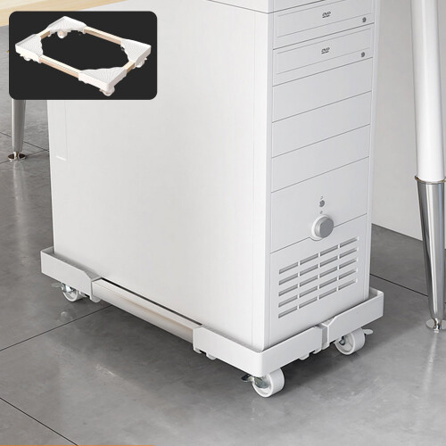 Computer Host Mobile Stand with Casters Adjustable Office Home Rack