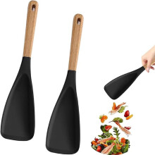 Silikonspatel mit Holzgriff, 2er-Pack