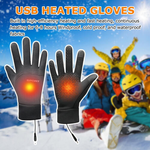 Rechargeable USB Heated Gloves Touchscreen 3 Heat Settings 2