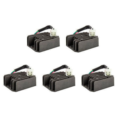 5X Universal 4 Wire Full Wave Black Motorcycle Regulator Rectifier 12V  Bike Quad