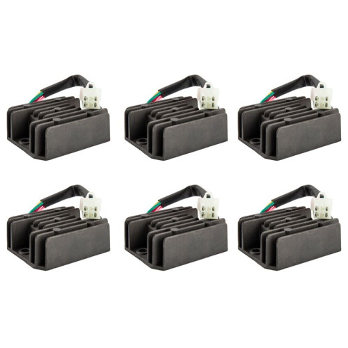 6X Universal 4 Wire Full Wave Black Motorcycle Regulator Rectifier 12V  Bike Quad