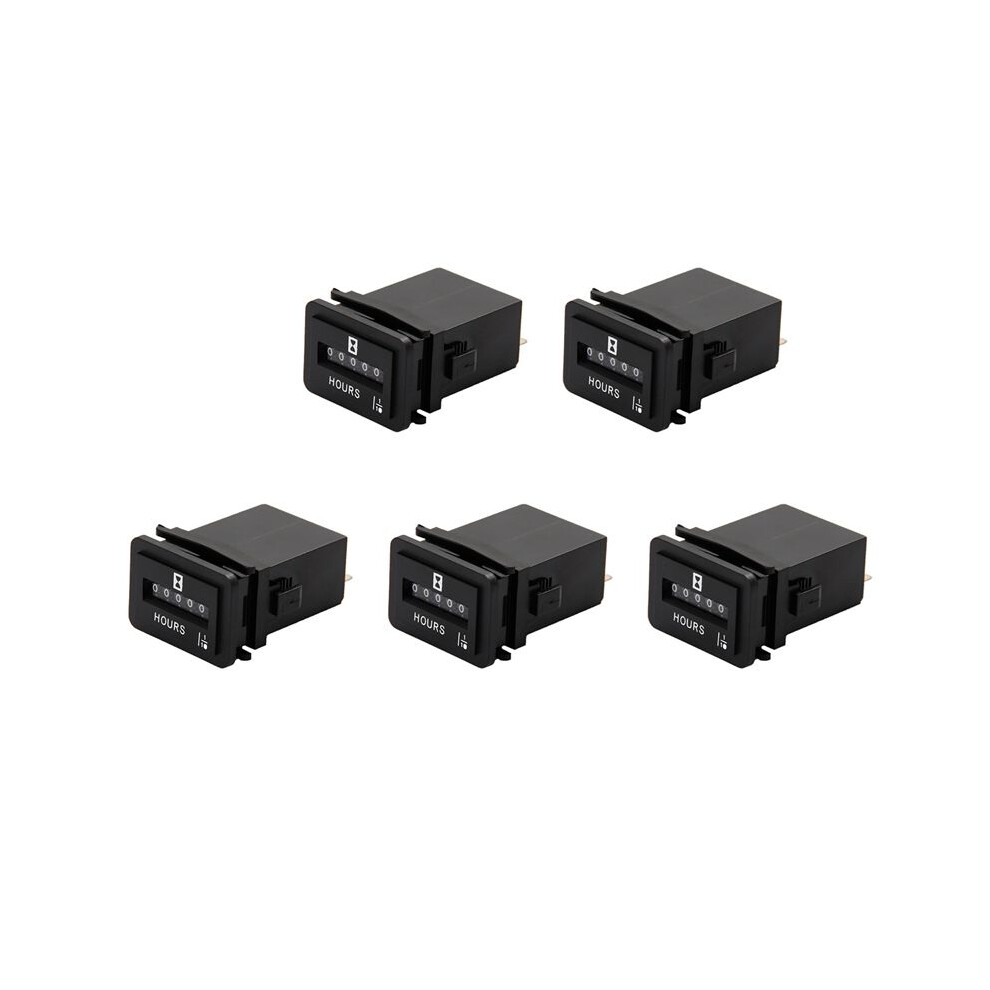 5X Hm001 Ac110-250V Timer Mechanical Hour Meter Hourmeter For Engine Generator Boat Motorcross Motor Truck Tractor 6031598854854