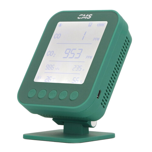 6-in-1CO/CO2Monitor with Altitude, Pressure, Temp & 2