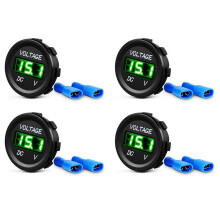 4X 12V LED Panel Digital Voltage Meter Display Voltmeter for Boat Marine Vehicle Motorcycle Truck ATV UTV Green
