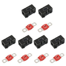 6 X ANS-H Car Fuse Holder and 6 X High Current Bolt Midi Fuses 50A Amp for Cars, Trucks, Vehicles 50A
