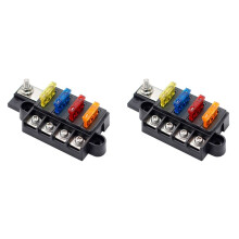 2X Blade Fuse Box for Automotive Boat Marine 4 Way 12-32V 4 Circuit Fuse Block with Cover
