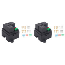 2X 3 Way 4Pin Fuse Holder Relay Holder Circuit Standard ATO Blade Fuse Relay Holder 12V 40A Relay
