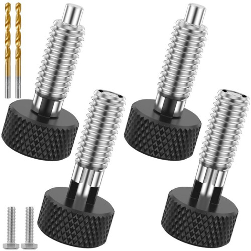 4Pcs Hand Retractable Spring Plunger with Knurled Handle Stainless Steel Lock Out M6 Type Release Pins