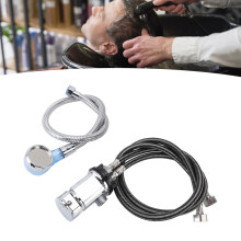 Rubinetto lavandino per shampoo in lega di zinco da 60 cm con aeratore a testa blu e tubo da 70 cm