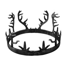 Geweih-Design, gekrönter Haarschmuck aus Metall für-Schwarz