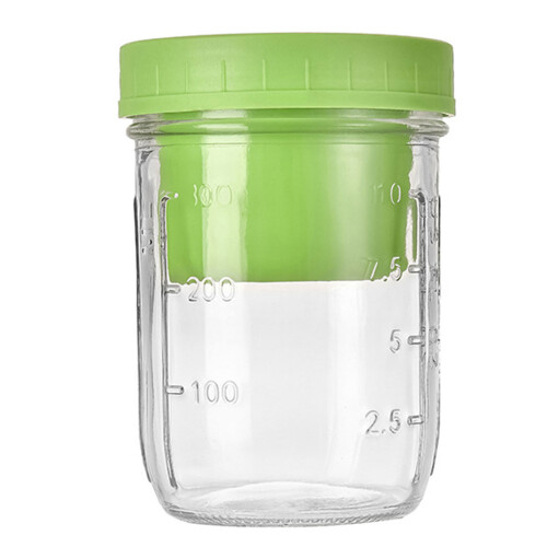 Récipient de stockage de salade en verre, saucière-Fruit vert