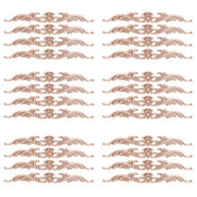 24Pcs Wood Appliques and Onlays, Unpainted DIY Decorative Wood Carved Onlay Appliques for Bed Door Cabinet Wardrobe