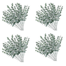 80Pcs Artificial Eucalyptus Stems Leaves Fake Gray Green Eucalyptuses Plant Branches Faux Greenery Stems for Wedding