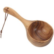Brown Wooden Water Ladle for Home Kitchen Bathing and Gardening Use
