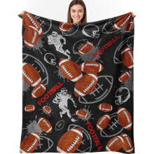 Couverture de football 152 x 127 cm – Cadeaux pour garçons, fans, entraîneurs et amateurs d'équipes – Compatible avec les équipes NFL et NCAA