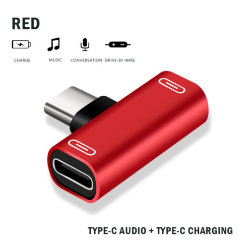 Διαχωριστής USB C 2 σε 1 Προσαρμογέας φόρτισης ήχου USB C και PD Ακουστικά ήχου τύπου C 1