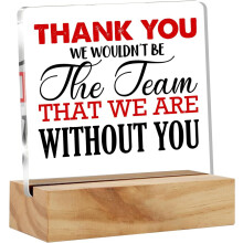 Plaque de bureau en acrylique avec support en bois – Cadeau de remerciement pour le patron, compatible avec la décoration de bureau à la maison