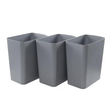 Lot de 3 poubelles de 17 litres (4,5 gallons), grises, pour la maison, la cuisine, le bureau, la chambre et la salle de bain.