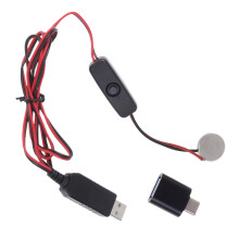 Napájecí kabel USB s přepínači + adaptér USB C Napájecí kabel pro hodinky, hračky, dálkové ovládání, kalkulačku Replace3V