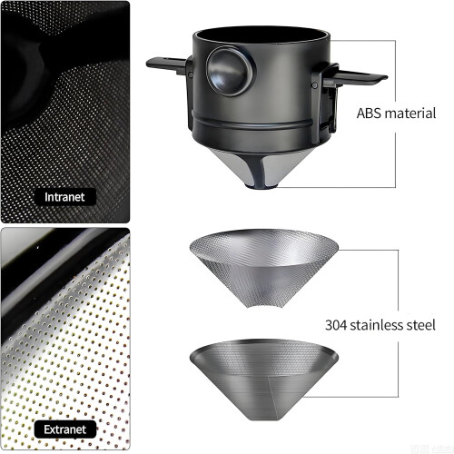Pour Over kaffemaskine rustfrit stål filter 250ml 2