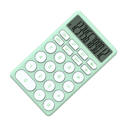 Calculadora leve de 12 dígitos com funções básicas e avançadas, colorida.