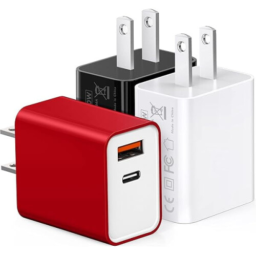 Φορτιστής τοίχου ZC3 20W PD USB-C, διπλής θύρας γρήγορης φόρτισης συμβατός με iPhone, Samsung