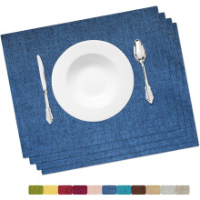 Waschbare, marineblaue Platzsets, 4er-Set, 13 x 19 Zoll, hitzebeständige Stoffmatten für den Innen- und Außenbereich