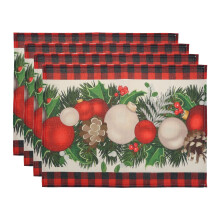 4 stuks placemats voor feestelijke maaltijden, placemats, feestelijke tafelmatten voor de kerst en feestdagen.