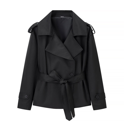 veste courte décontractée à ceinture pour tous les jours 2