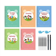 Reusable Handwriting Practice Workbook, Grooved Design for Better Grip, Ages 3-5, Fun Writing Activities to Improve Skills