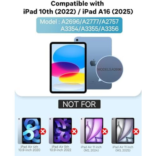 Θήκη iPad 10ης/11ης γενιάς με πληκτρολόγιο, οπίσθιο φωτισμό 7 χρωμάτων, trackpad, 1