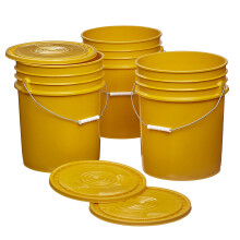 Consolidated Plastics 5-gallons livsmedelsklassade hinkar med lättåtkomliga lock (3-pack) BPA-fri behållare för förvaring, hållbara