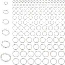 180 ks otvorených krúžkov zo striebra 925 (3-8 mm, 18-22 Gauge) na náramky, náhrdelníky, kľúčenky – kompatibilné s výrobou šperkov