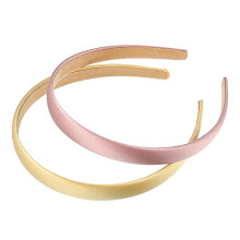 Haarbänder aus einfarbigem Satin für Damen, 1,6 cm breit, 2 Stück