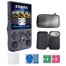 Dispositivo de juegos retro R36Max de alta capacidad, código abierto y soporte para múltiples formatos.