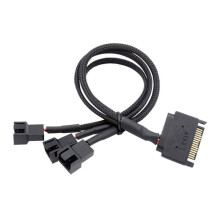 Braideds SATAs Power Cable For Multiple 4Pin Fan High Densitys Meshes Wrapping And Stable Voltages Output For PC Builds