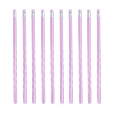 10 Pcs Purple Triangular Grip Pencils with Custom Engraving, Compatible with Office & Sketching