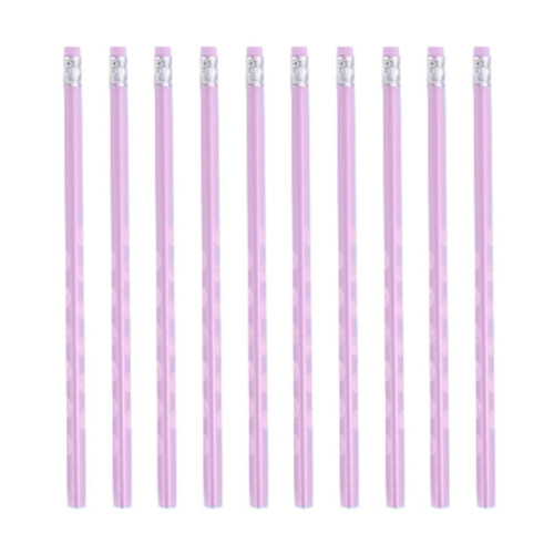 10 Pcs Purple Triangular Grip Pencils with Custom Engraving, Compatible with Office & Sketching