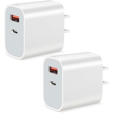 Paquete de 2 cargadores USB-C de 20 W (QC+PD3.0) compatibles con iPhone 11–15 y Samsung Galaxy S21–S23.