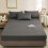 Drap-housse pour lit double en polyester doux antidérapant (1 pièce) 5