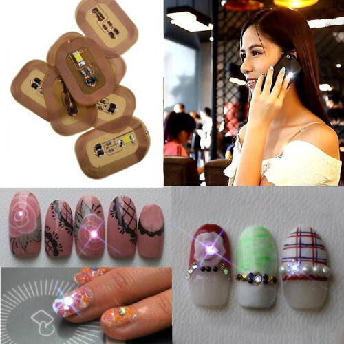 Γυναικεία NFC Nail Art Tips Αυτοκόλλητα Diy Phone Led Light Flash Party Decor Nail Tips 1