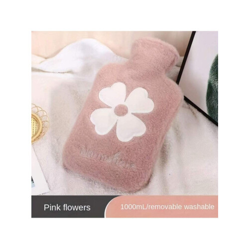 1Pink Winter Essential Θερμαντική Τσάντα Χεριών για Ζεστό Νερό - 1000ml Πυκνό PVC, Αφαιρούμενο 1