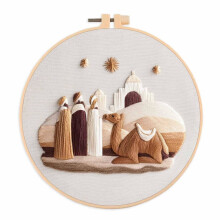 Kit de iniciación al bordado con patrón religioso pastoral, kits completos de bordado estampado para principiantes y adultos.