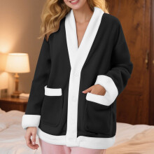 Pitseámaí Geimhridh na mBan Barr Loungewear Cairdigin Flanail Pitseámaí Lounge Tiubhaithe Pitseámaí Muinchille Fada Pitseámaí Muinchille