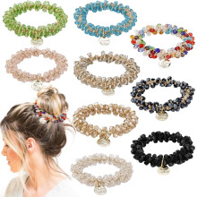 9er-Pack Haargummis, elastische Haargummis, die Kristallhaarbänder halten, dehnbare, handgefertigte Haaraccessoires für Frauen und Mädchen