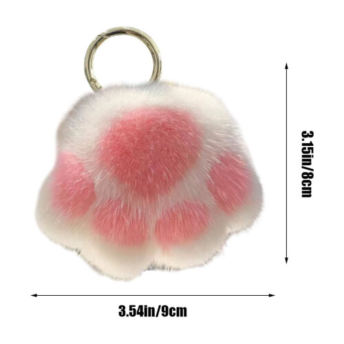 Cat Paw Pom Pom Keychain Super Fluffy 2