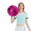 Pompons de líder de torcida com laços, cabo estável, ideais para torcida em equipe, esportes, dança e animação, 15 cm (6 polegadas), rosa 1