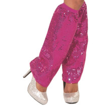 Beenwarmers met pailletten voor dames – Polyester, één paar
